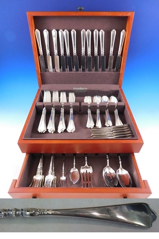 Nellie Custis by Lunt Sterling Silver Flatware Set for 12 Service 89 pieces